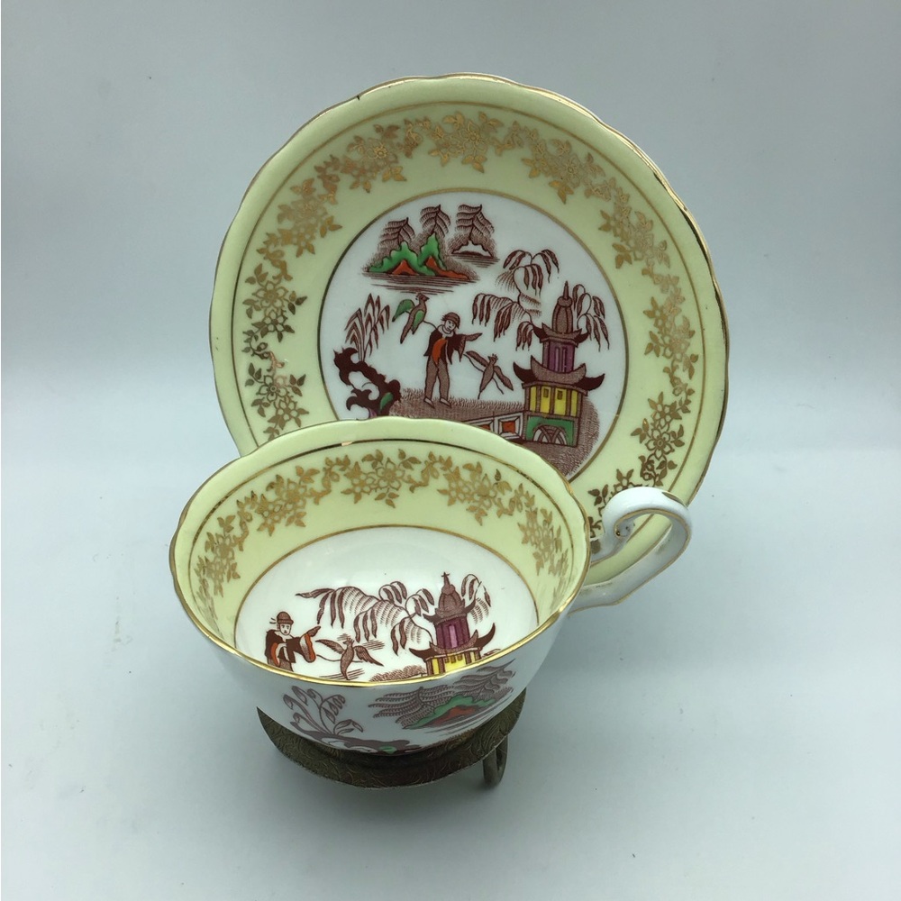 - Vintage C&E Victoria tea cup and saucer. Asian Farm scene